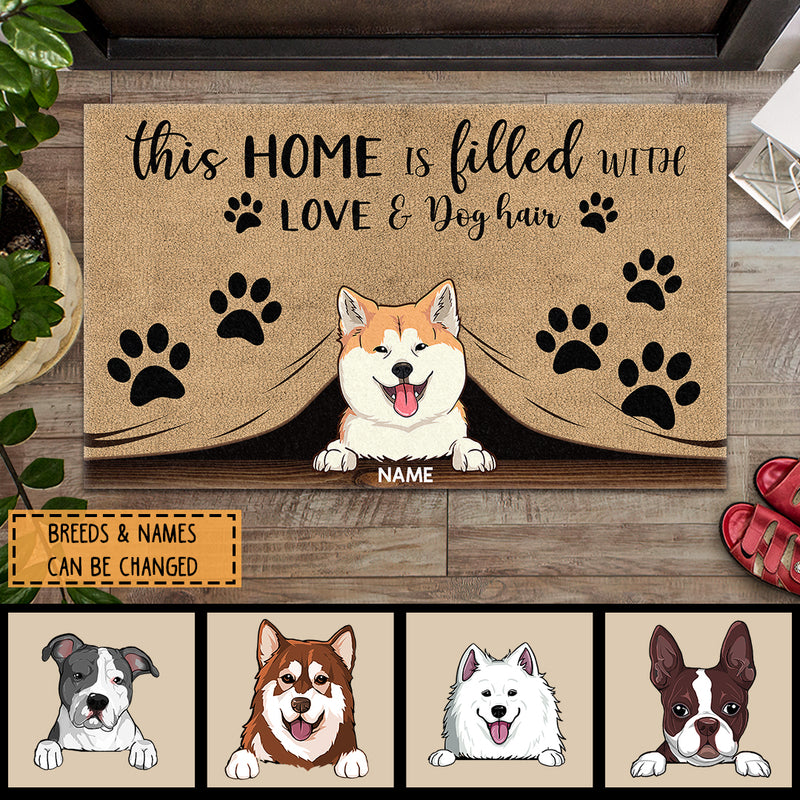 Pawzity Custom Doormat, Gifts For Dog Lovers, This Home Is Filled With Love & Dog Hair Outdoor Door Mat