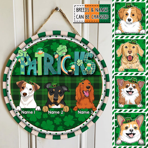 St. Patrick's Day Custom Wooden Signs, Gifts For Dog Lovers,  Front Door Decor , Dog Mom Gifts