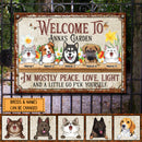 Pawzity Metal Garden Sign, Gifts For Pet Lovers, I'm Mostly Peace Love Light And A Little Go F*ck Yourself Welcome Signs
