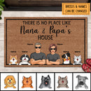 Pawzity Personalized Doormat, Gifts For Pet Lovers, There Is No Place Like Nana & Papa's House Outdoor Door Mat