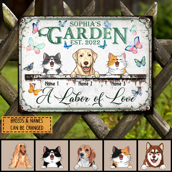 Pawzity Metal Garden Sign, Gifts For Pet Lovers, A Labor Of Love Animal Personalized Housewarming Gifts
