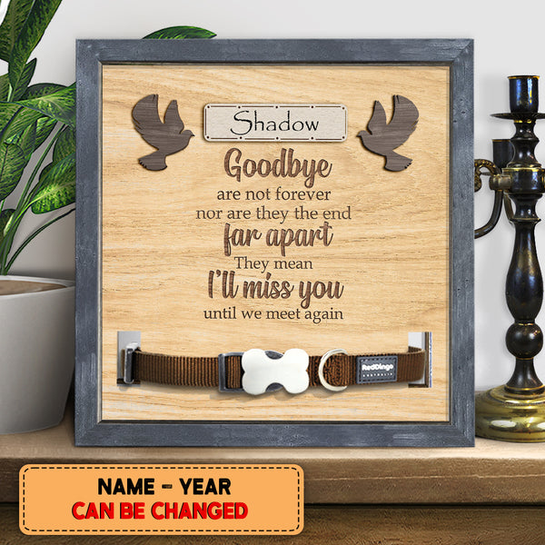 I'll Miss You Until We Meet Again, Pet Memorial Keepsake, Personalized Pet Name Collar Sign, Pet Loss Gifts