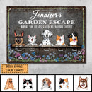 Pawzity Metal Garden Sign, Gifts For Pet Lovers, Garden Escape When She Reads Gardens Drinks Coffee Flowers Vintage Signs