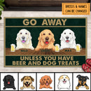 Pawzity Custom Doormat, Gifts For Dog Lovers, Go Away Unless You Have Beer And Dog Treats Front Door Mat