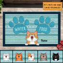 Pawzity Personalized Doormat, Gifts For Cat Lovers, Water Or Food Cat Choice Front Door Mat
