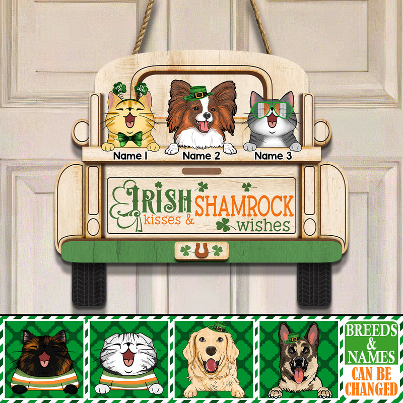 St. Patrick's Day Welcome Door Signs, Gifts For Pet Lovers, Let The Shenanigans Begins Car Shape