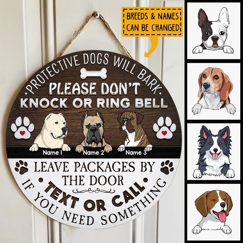 Pawzity Custom Wooden Signs, Gifts For Dog Lovers, Leave Packages By The Door Text Or Call If You Need Something , Dog Mom Gifts