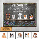 Pawzity Metal Garden Sign, Gifts For Pet Lovers, Plant Smiles Grow Love Flowers Welcome Signs