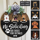 Pawzity No Soliciting Sign Funny Custom Wooden Signs, Gifts For Dog Lovers, See Dogs For Details Warning Sign , Dog Mom Gifts