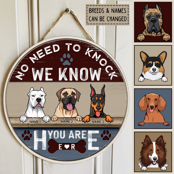 Pawzity No Need To Knock Welcome Door Signs, Gifts For Dog Lovers, We Know You Are Here , Dog Mom Gifts