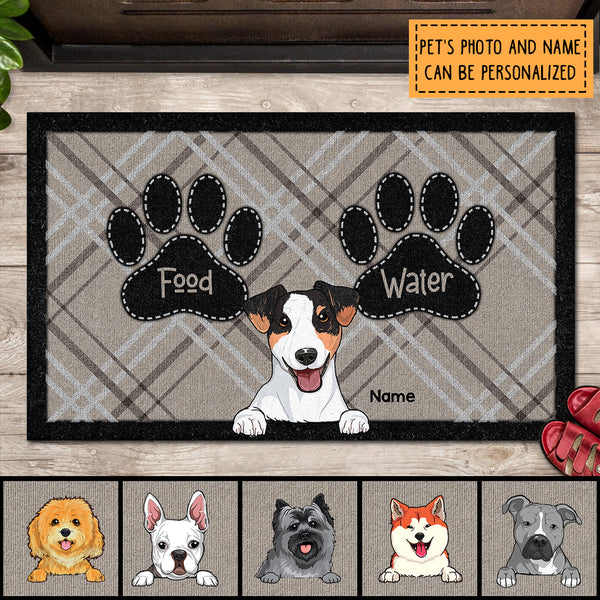 Pawzity Personalized Doormat, Gifts For Dog Lovers, Food Or Water Dog Choice Front Door Mat