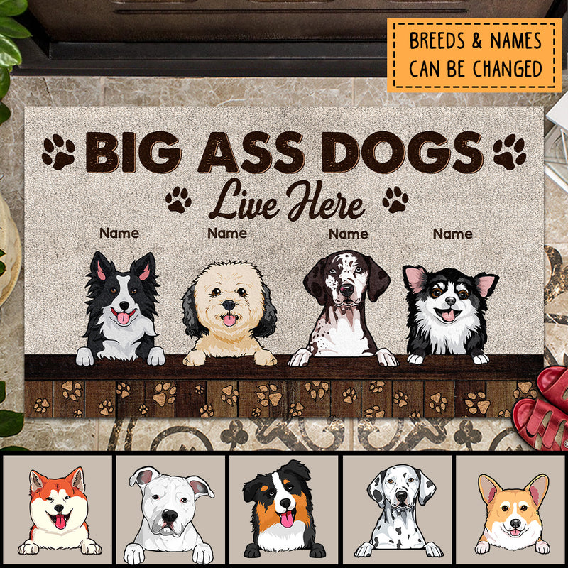 Pawzity Personalized Doormat, Gifts For Dog Lovers, Big Ass Dogs Live Here Outdoor Doormat