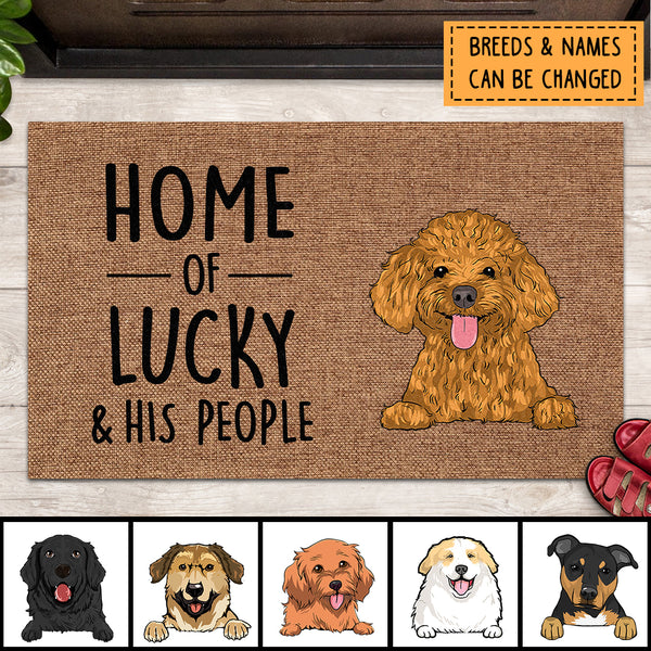 Pawzity Personalized Doormat, Gifts For Dog Lovers, Home Of Dogs And His People Front Door Mat