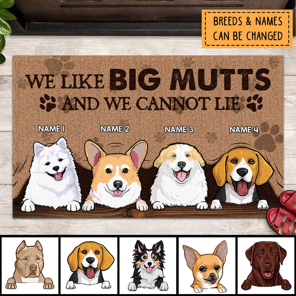 Pawzity Personalized Doormat, Gifts For Dog Lovers, We Like Big Mutts And We Can Not Lie Front Door Mat