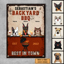 Pawzity Metal Backyard Sign, Gifts For Pet Lovers, BBQ Best In Town Personalized Family Sign