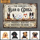 Pawzity Metal Bar Sign, Gifts For Dog Lovers, Proudly Serving Whatever You Bring Vintage Metal Signs
