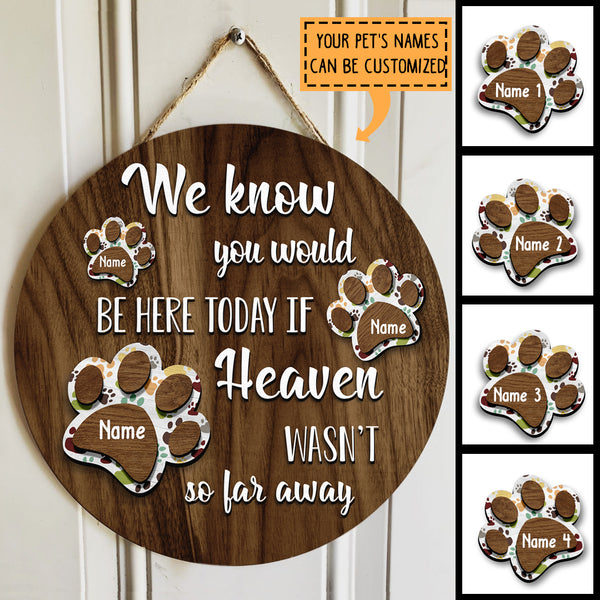 Pawzity Pet Memorial Signs, Pet Sympathy Gifts, We Know You Would Be Here Today Custom Wooden Signs