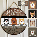 Pawzity Welcome Door Signs, Gifts For Pet Lovers, Welcome To Our Fur Kids Family Custom Wooden Signs