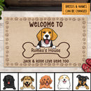 Pawzity Personalized Doormat, Gifts For Dog Lovers, Welcome To The Dog's House Front Door Mat