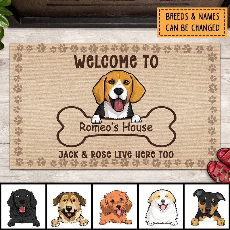 Pawzity Personalized Doormat, Gifts For Dog Lovers, Welcome To The Dog's House Front Door Mat