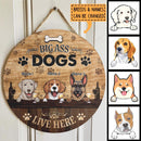 Pawzity Custom Wood Signs, Gifts For Dog Lovers, A Big Ass Dogs Lives Here Personalized Housewarming Gifts , Dog Mom Gifts