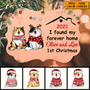I Found My Forever Home, Cat 1st Christmas Aluminium Ornate Ornament, Personalized Cat Breeds Ornament