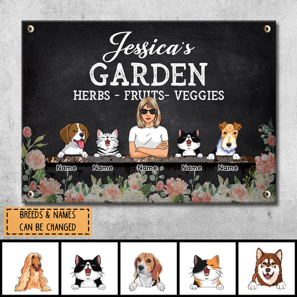 Pawzity Metal Garden Sign, Gifts For Pet Lovers, Herbs Fruits Veggies Flower Personalized Home Sign