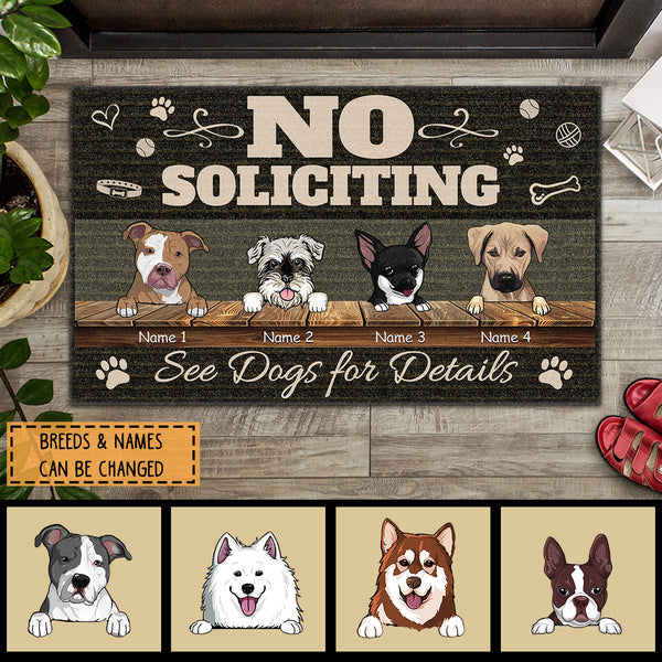 Pawzity Custom Doormat, Gifts For Dog Lovers, No Soliciting See Dogs For Details Outdoor Door Mat