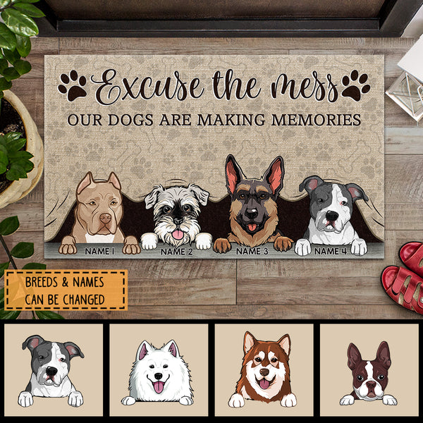 Pawzity Custom Doormat, Gifts For Dog Lovers, Excuse The Mess Dogs Are Making Memories Outdoor Door Mat