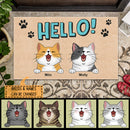Pawzity Welcome Mat, Gifts For Cat Lovers, Hello Pink Outdoor Door Mat, Personalized Housewarming Gifts