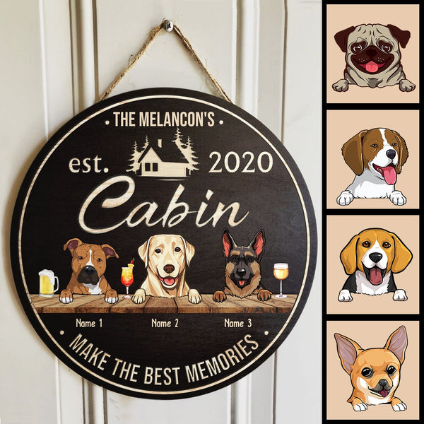 Pawzity Custom Wood Signs, Gifts For Dog Lovers, Cabin Make The Best Memories Personalized Housewarming Gifts , Dog Mom Gifts