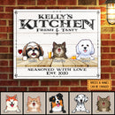 Personalized Dog & Cat Landscape Canvas, Gifts For Pet Lovers, Kitchen Fresh & Tasty Seasoned With Love Home Decor