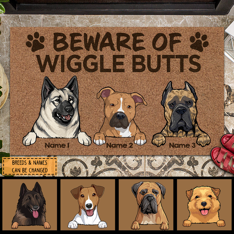 Pawzity Funny Welcome Mat, Gifts For Dog Lovers, Beware Of Wiggle Butts Outdoor Door Mat