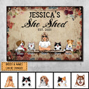 Pawzity Metal Garden Sign, Gifts For Pet Lovers, She Shed Personalized Home Sign, Flower Vintage Signs