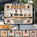 Pawzity Metal Backyard Bar & Grill Signs, Gifts For Dog Lovers, Where The Neighbors Listen To Good Music Bar Signs