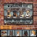 Pawzity Metal Bar Sign, Gifts For Dog Lovers, Beer Wine Shots Every Hour Is Happy Hour Welcome Signs