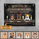Pawzity Metal Backyard Bar & Grill Sign, Gifts For Dog Lovers, Where Everybody Gets A Second Shot Welcome Signs