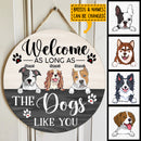 Pawzity Welcome Door Signs, Gifts For Dog Lovers, As Long As The Dogs Like You Funny Signs , Dog Mom Gifts