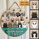 Pawzity Welcome Signs For Front Door, Gifts For Cat Lovers, Hope You Like Cats , Cat Mom Gifts