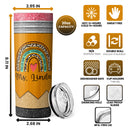 It Takes A Big Heart To Shape Little Minds - Personalized Skinny Tumbler - Graduation Birthday Teacher Gift